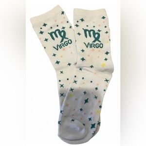 Virgo Zodiac White Socks